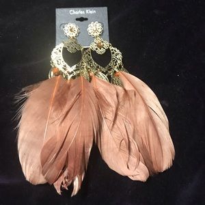 Charles Klein feather earrings